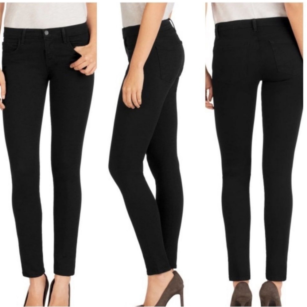 J. Brand Skinny Leg Vanity Mid Rise Black Denim Jeans Size 30